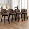 Swivel Bar Stools Set of 4 Linen Counter Height Bar Stool with Back