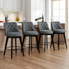 Swivel Bar Stools Set of 4 Linen Counter Height Bar Stool with Back