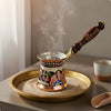 Traditional Turkish Coffee Pot with Long Wooden Handle Stovetops
