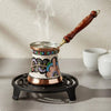 Traditional Turkish Coffee Pot with Long Wooden Handle Stovetops