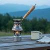 Traditional Turkish Coffee Pot with Long Wooden Handle Stovetops