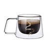 Transparent Double Bottom Glass Coffee Cup Milk Whiskey Tea Cup