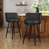 Tufted Modern Counter Height Bar stools Upholstered Back and Metal Legs
