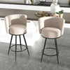 Tufted Modern Counter Height Bar stools Upholstered Back and Metal Legs