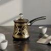 Turkish Stainless Steel Coffee Pot with Lid Long Handle Crystal Knob