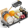 Stainless Steel Large Expandable Dish Drying Rack for Kitchen Counter