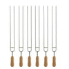 Stainless Steel U-Shaped BBQ Fork Skewers Double Prong Grill Tools