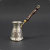 Hand-Engraved Copper Cezve Turkish Coffee Pot with Wooden Handle