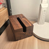 Walnut Wooden Tissue Box Holder Table Tissue Dispenser Paper Storage