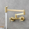 Brass Pot Filler Faucet Wall-Mount Foldable Kitchen Tap Rotating Spout