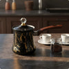 Turkish Stainless Steel Coffee Pot with Lid Long Handle Crystal Knob