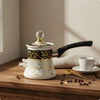 Turkish Stainless Steel Coffee Pot with Lid Long Handle Crystal Knob