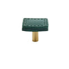 Brass Cowhide Leather Furniture Handles Round Square Cabinet Knob
