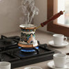 Traditional Turkish Coffee Pot with Long Wooden Handle Stovetops