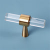 Crystal Cabinet Drawer Handle and Door Knob, Small T Bar Handle