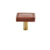 Brass Cowhide Leather Furniture Handles Round Square Cabinet Knob