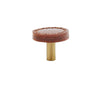 Brass Cowhide Leather Furniture Handles Round Square Cabinet Knob