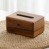Walnut Wooden Tissue Box Holder Table Tissue Dispenser Paper Storage