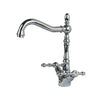 Vintage Kitchen Sink Brass Faucet Retro Dual-Handle Hot Cold Water Tap