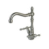 Vintage Kitchen Sink Brass Faucet Retro Dual-Handle Hot Cold Water Tap