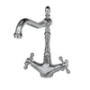 Vintage Kitchen Sink Brass Faucet Retro Dual-Handle Hot Cold Water Tap