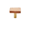 Brass Cowhide Leather Furniture Handles Round Square Cabinet Knob