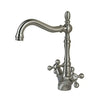 Vintage Kitchen Sink Brass Faucet Retro Dual-Handle Hot Cold Water Tap