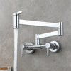 Brass Pot Filler Faucet Wall-Mount Foldable Kitchen Tap Rotating Spout