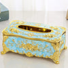 European Rose Pattern Gold Tissue Box Luxury Decorative Paper Holder