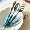 Bamboo-Style Resin Handle Cutlery Stainless Steel Classical Flatware