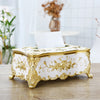 European Rose Pattern Gold Tissue Box Luxury Decorative Paper Holder