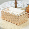 Crystal Tissue Box Luxury Gold Hollow-Out Napkin Facial Tissue Holder