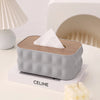 Elegant Large Capacity Tissue Box Holder with Solid Wooden Lid