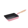 Square Maifan Stone Non Stick Frying Pan with Wooden Handle Cookware