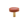 Brass Cowhide Leather Furniture Handles Round Square Cabinet Knob