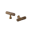 Brass Diamond-Cut Knurled Cabinet Handles Kitchen Cupboard Knobs