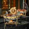 Round Chafing Dish Set Stainless Steel Buffet Warmer for Parties Event