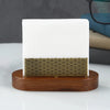 Wooden Tissue Paper Holder with Brass Frame Elegant Table Organizer