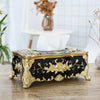 European Rose Pattern Gold Tissue Box Luxury Decorative Paper Holder