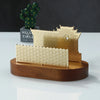 Wooden Tissue Paper Holder with Brass Frame Elegant Table Organizer