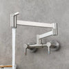 Brass Pot Filler Faucet Wall-Mount Foldable Kitchen Tap Rotating Spout