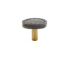 Brass Cowhide Leather Furniture Handles Round Square Cabinet Knob