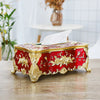 European Rose Pattern Gold Tissue Box Luxury Decorative Paper Holder
