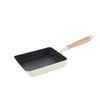 Square Maifan Stone Non Stick Frying Pan with Wooden Handle Cookware