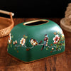 Retro Ceramic Tissue Box Decorative Napkin Paper Tissue Holder Box