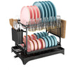 Metal Dish Drainer Rack with Utensil Holder and Dashboard Organizer