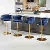 Velvet Swivel Barstools Adjustable Counter Stools with Woven Backrest