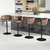 Velvet Swivel Barstools Adjustable Counter Stools with Woven Backrest