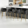 Velvet Swivel Barstools Adjustable Counter Stools with Woven Backrest