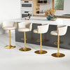 Velvet Swivel Barstools Adjustable Counter Stools with Woven Backrest